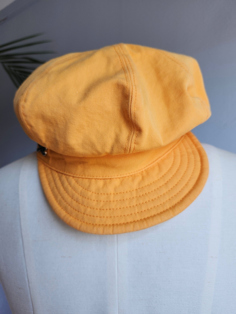 Betmar New York Bright Orange Cotton Baker Boy Cap with Metal Logo Pin